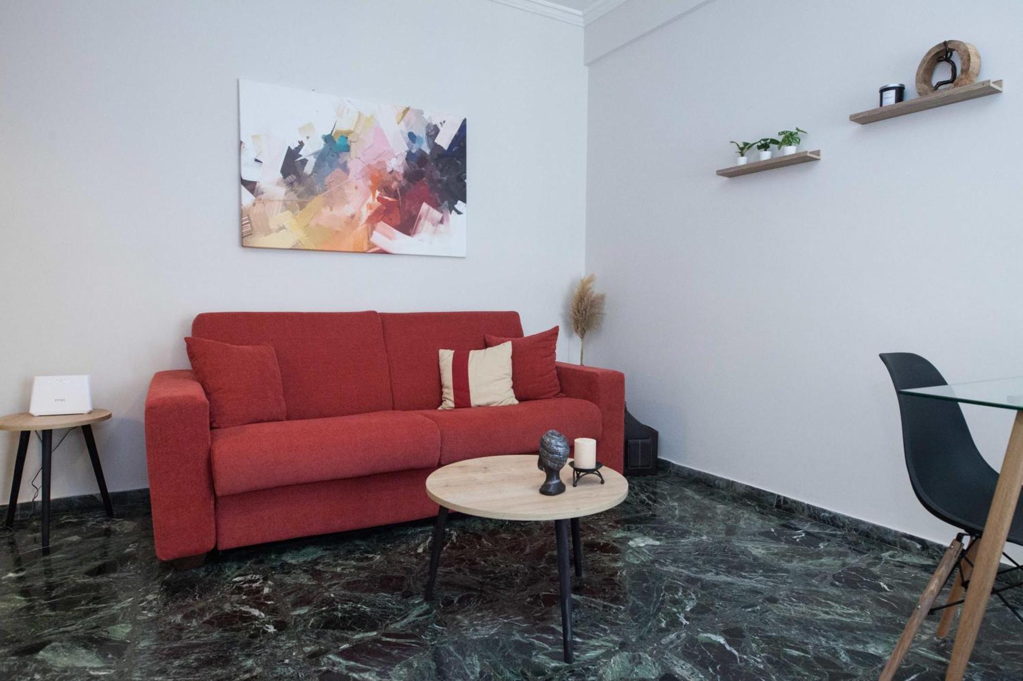 Modern 1 Bd Balcony Apt Near Metro In Kato Patisia Atenas Exterior foto
